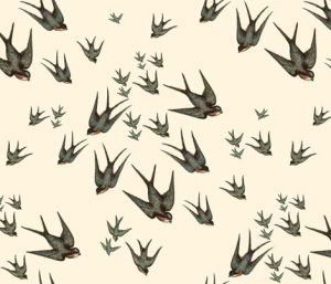 Descending Swallows fabric design by blue hours atelier. Click through for more examples of custom fabric design, lingerie work, and where to shop designs.