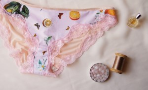 Going to California ruched back bikini brief by blue hours atelier. Click through for more examples of lingerie designs, pattern making, and where to shop designs.